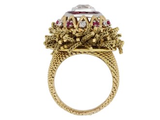 Vintage diamond and ruby ring by Sterlé, French hatton garden