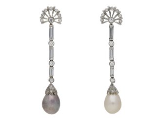 Vintage natural pearl and diamond earrings berganza hatton garden