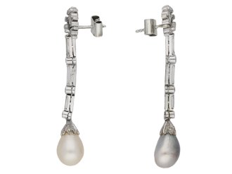 Vintage natural pearl and diamond earrings berganza hatton garden