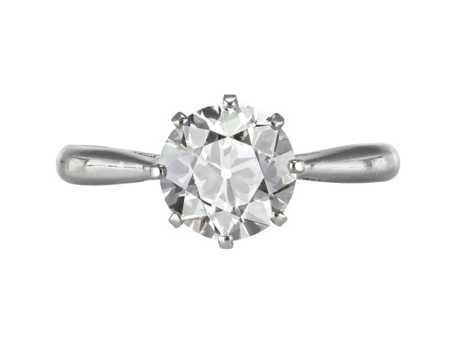 Edwardian diamond solitaire ring, circa 1910.