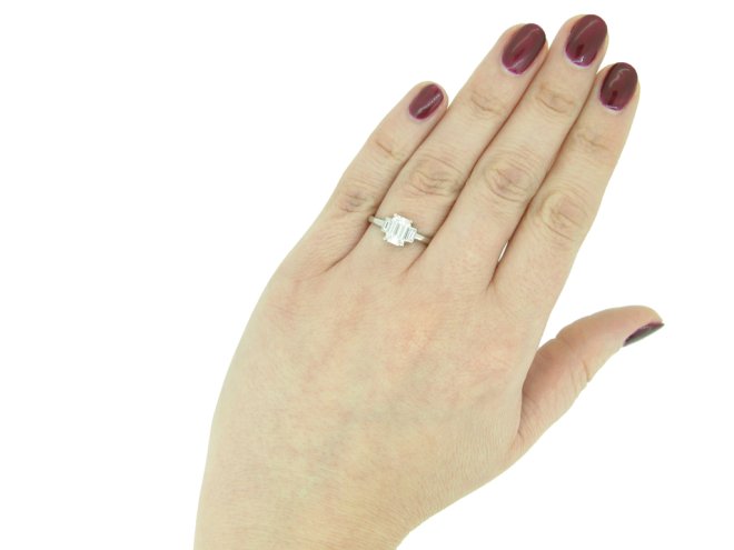 Vintage emerald cut diamond ring berganza hatton garden
