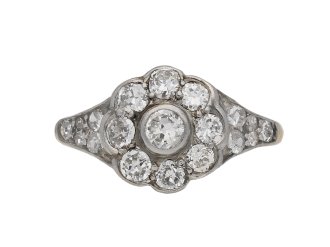 Edwardian diamond cluster ring, circa 1910.