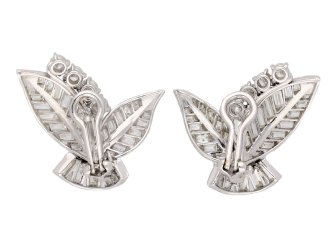 Vintage Diamond Leaf Shape Earrings berganza hatton garden