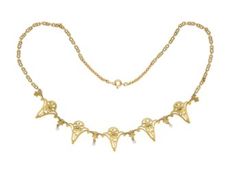 Art Nouveau diamond necklace berganza hatton garden