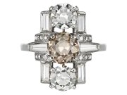 Art Deco fancy brown yellow diamond cluster ring, circa 1925.
