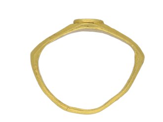 Ancient Roman 'EVT/VXI' gold signet ring berganza hatton garden