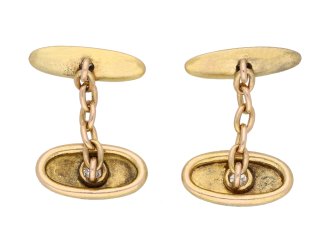 Victorian diamond cufflinks, circa 1890.
