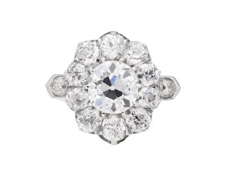 edwardian diamond coronet cluster ring, circa 1915. hatton garden