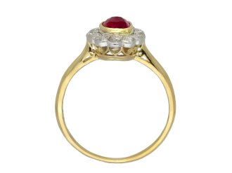 Edwardian Burmese ruby and diamond ring berganza hatton garden