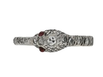 Vintage diamond ruby snake eternity ring berganza hatton garden 