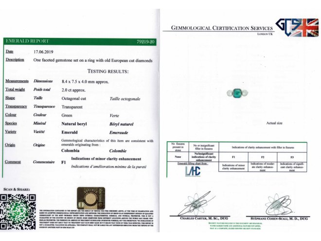 Art Deco Colombian emerald diamond ring berganza hatton garden