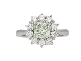 Vintage fancy diamond coronet cluster ring berganza hatton garden