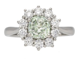 Vintage fancy diamond coronet cluster ring, circa 1970.