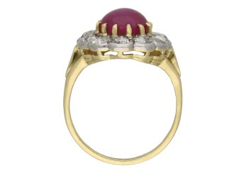 Edwardian pink star sapphire cluster ring berganza hatton garden