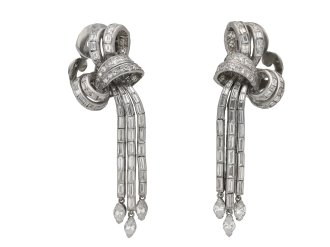 Diamond night and day bow clip earrings berganza hatton garden