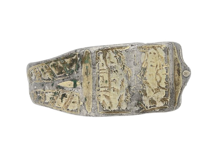 Post Medieval silver iconographic ring berganza hatton garden