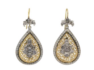 Victorian rose cut diamond drop earrings berganza hatton garden