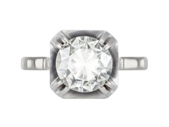 Art Deco diamond ring, French, circa 1935. 