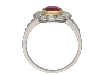 Edwardian Burmese ruby and diamond ring berganza hatton garden