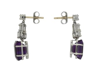 Vintage amethyst and diamond drop earring hatton garden berganza