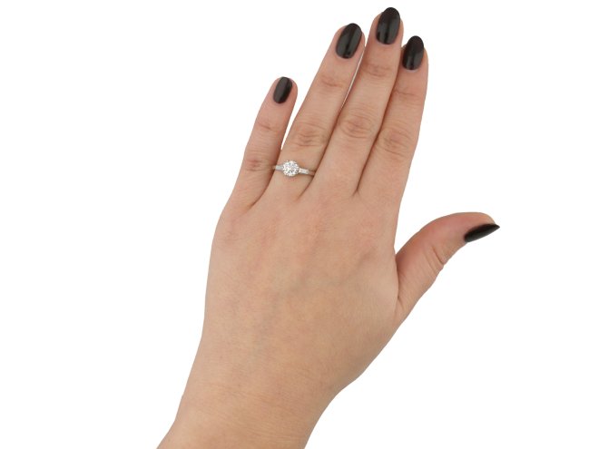 Diamond flanked solitaire ring berganza hatton garden