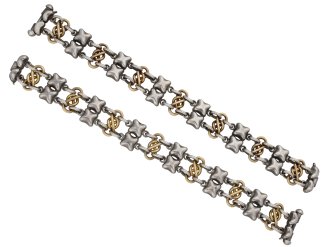 Victorian gold and silver choker/bracelet, English, circa 1890.