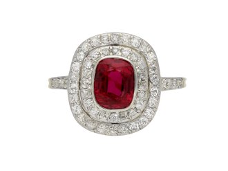 Edwardian ruby and diamond cluster ring berganza hatton garden