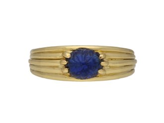 Cartier carved sapphire solitaire ring berganza hatton garden