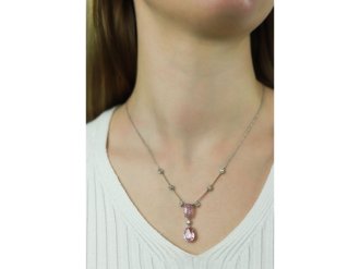 Antique kunzite and diamond pendant berganza hatton garden