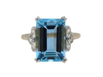 Edwardian aquamarine and diamond ring hatton garden