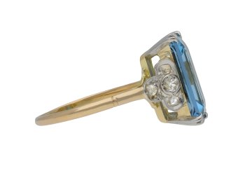 Aquamarine and diamond ring, circa 1915.