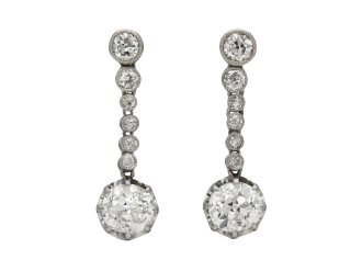 Edwardian diamond drop earrings berganza hatton garden