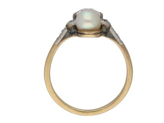 Edwardian diamond and pearl two stone ring berganza hatton garden