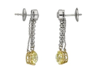 fancy yellow diamond drop earrings berganza hatton garden