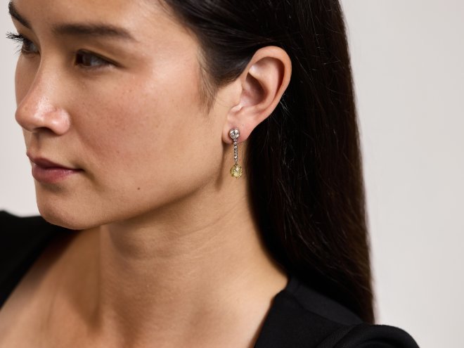 fancy yellow diamond drop earrings berganza hatton garden
