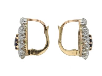 Edwardian sapphire diamond cluster earring hatton garden berganza