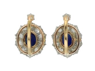 Edwardian sapphire diamond cluster earring hatton garden berganza