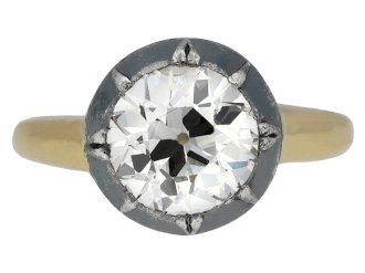 Victorian diamond solitaire ring, English, circa 1860. 