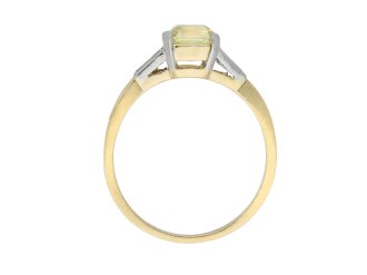 Fancy yellow diamond flank solitaire ring berganza hatton garden