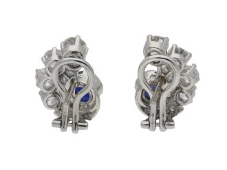 Sapphire and diamond cluster earrings berganza hatton garden