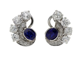 Sapphire and diamond cluster earrings berganza hatton garden