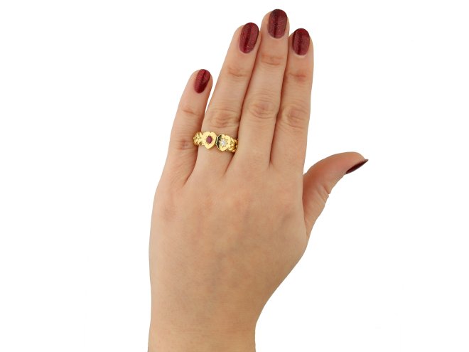 Victorian ruby diamond heart ring berganza hatton garden