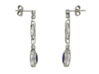 Burmese sapphire and diamond drop earrings hatton garden