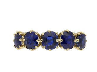 Sapphire five stone ring, circa 1905.