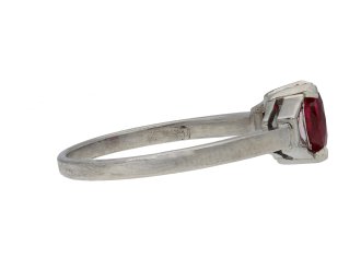 Art Deco Burmese ruby and diamond ring hatton garden