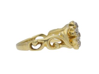 Victorian diamond coronet cluster ring, circa 1890.