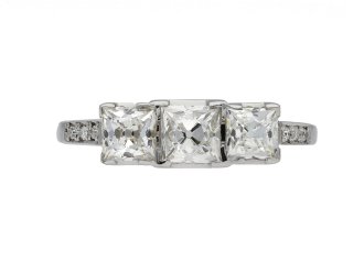 Art Deco diamond three stone ring berganza hatton garden