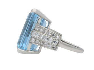 Art Deco aquamarine and diamond ring hatton garden