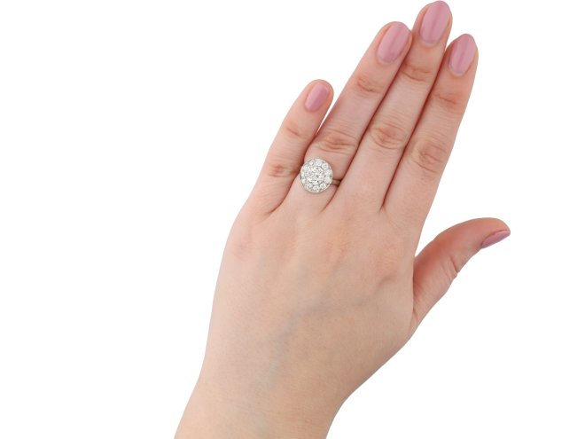 Art Deco diamond coronet cluster ring hatton garden