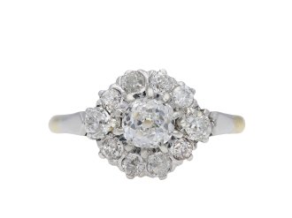 Edwardian diamond coronet cluster ring, circa 1905.